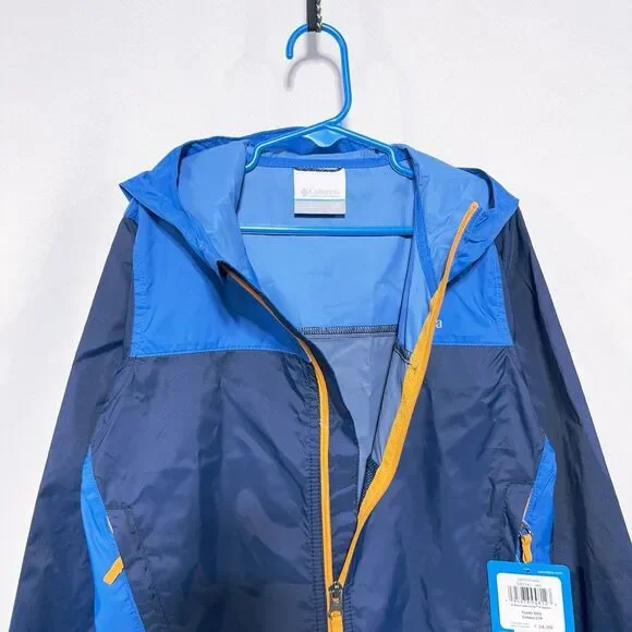 Columbia Boys Raincreek Falls II jacket Youth XXS 4/5 Waterproof Travel Blue NWT - Picture 4 of 7